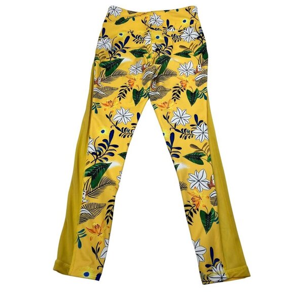 Zyia Active Womens Floral Cropped Leggings Yellow/Multi Size 4 - Picture 7 of 8